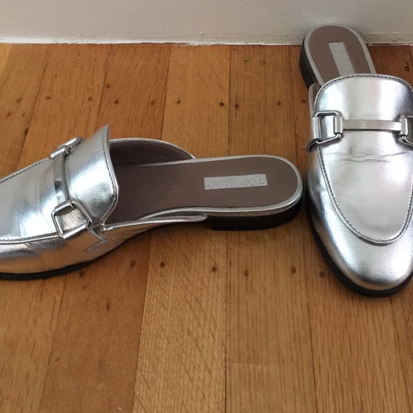 TopShop Loafer Mule in Silver size 36 - Picture 3 of 5
